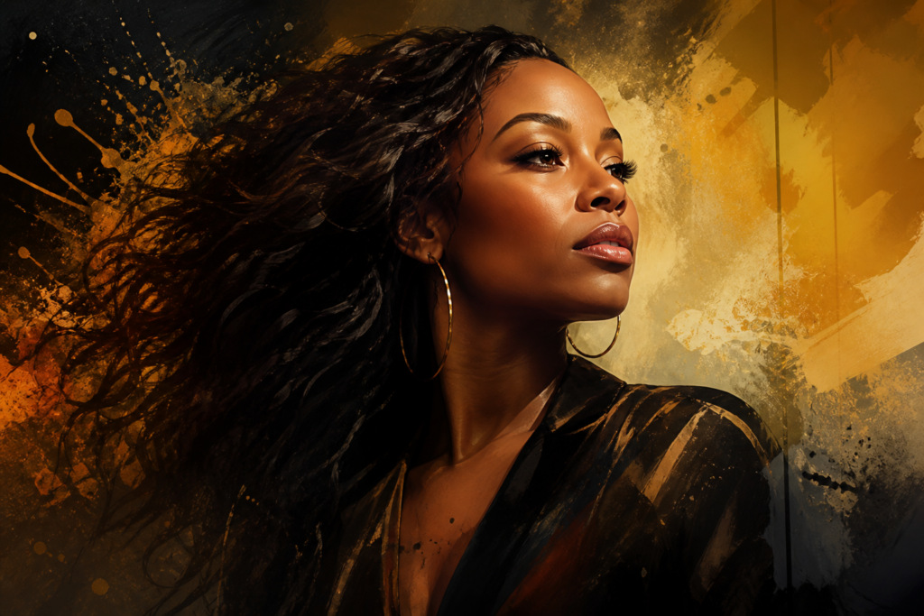 Merce, founding member of The Jazzyfatnastees, performing soul music with a microphone in hand, embodying resilience and self-love.