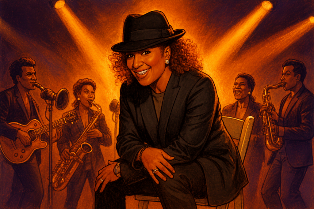 Boney James speelt saxofoon terwijl Ledisi krachtig zingt tijdens een soul-jazz optreden.