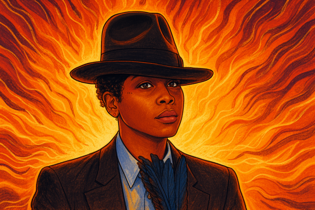 Erykah Badu en The Alchemist poseren samen in een sfeervolle studioomgeving, omringd door muziekapparatuur.