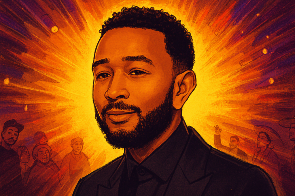 John Legend en Pharrell Williams promoten het aankomende album *Muse*.
