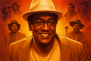Billy Paul zingt op een podium, een icoon van de soulmuziek.