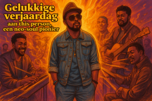 Een foto toont Musiq Soulchild die een zangerige en expressieve uitstraling heeft.